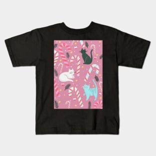 Kitty Kandy Kane Kids T-Shirt